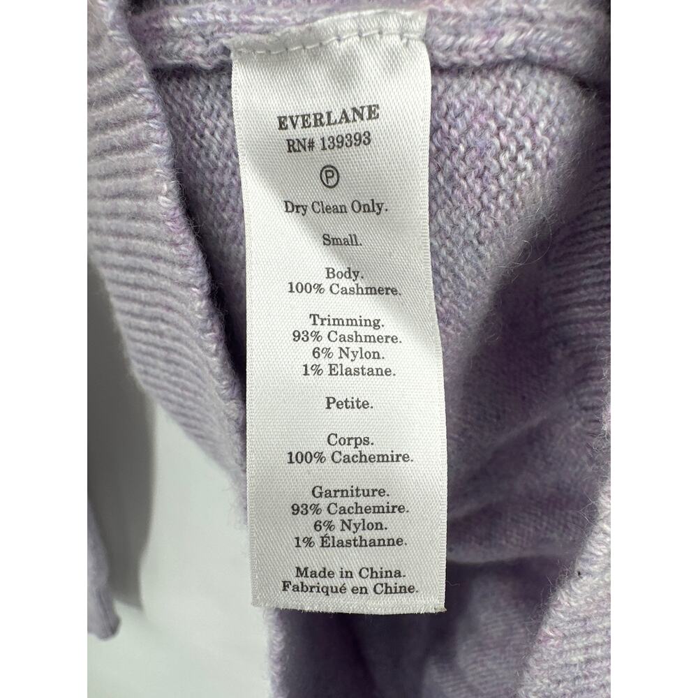 Everlane 100% Cashmere V-Neck Sweater Heathered Lavender Size Small - Picture 7 of 7